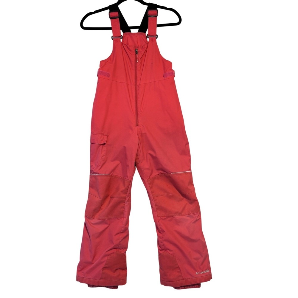 Columbia Girls Pink Size Medium‎ Bin Ski Suit Suspenders Very Worn But No Holes